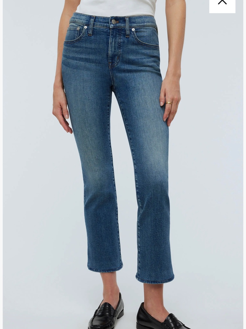 Madewell Kick Out Crop Medium Blue Denim Jeans